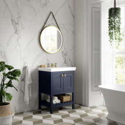 Dezine Colorado 800mm Indigo Blue 3 Tap Hole Floorstanding Vanity Unit - thumbnail 3