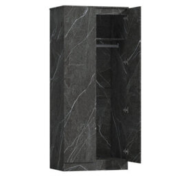 Zita Grey Marble Effect 2 Piece Wardrobe Bundle - 2 X 2-Door Wardrobes, (L) 50Cm X (W) 76Cm X (H) 180Cm