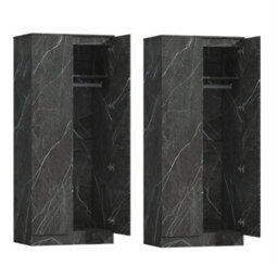 Zita Grey Marble Effect 2 Piece Wardrobe Bundle - 2 X 2-Door Wardrobes, (L) 50Cm X (W) 76Cm X (H) 180Cm - thumbnail 3