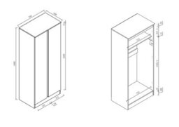 Zita Grey Marble Effect 2 Piece Wardrobe Bundle - 2 X 2-Door Wardrobes, (L) 50Cm X (W) 76Cm X (H) 180Cm - thumbnail 8
