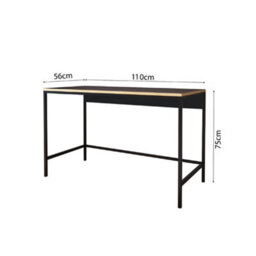 120Cm Wide Home Office Desk Wooden Study Table With Metal Legs Computer Writing Desk Workstation For Remote Working (Black, Viya) - thumbnail 5