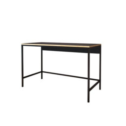 120Cm Wide Home Office Desk Wooden Study Table With Metal Legs Computer Writing Desk Workstation For Remote Working (Black, Viya) - thumbnail 4