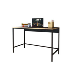 120Cm Wide Home Office Desk Wooden Study Table With Metal Legs Computer Writing Desk Workstation For Remote Working (Black, Viya) - thumbnail 3