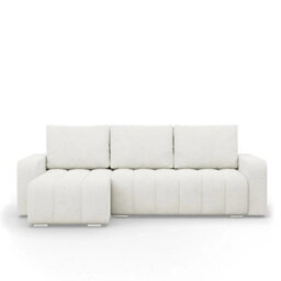 Abrielle Reversible Corner Sofa Bed With Storage And Pull Out Guest Bed Cream - thumbnail 2
