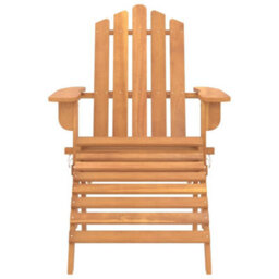 Berkfield Garden Adirondack Chair With Footrest Solid Acacia Wood - thumbnail 3
