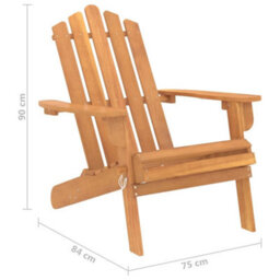 Berkfield Garden Adirondack Chair With Footrest Solid Acacia Wood - thumbnail 9
