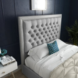 Ds Living Cheltenham Glitter And Velvet Upholstered Double Bed Frame 4Ft6 - thumbnail 2