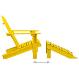 Berkfield Garden Adirondack Chair With Ottoman Solid Fir Wood Yellow - thumbnail 5