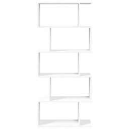 Berkfield Room Divider Bookcase 5-Tier White 70X24X161 Cm Engineered Wood - thumbnail 5