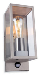 Luminosa Lighting Luminosa Dallas Outdoor Pir Motion Sensor Flush Box Wall Light Stainless Steel Ip44, E27