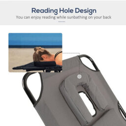 Groundlevel Garden Sun Lounger With Padded Headrest And Face Hole - thumbnail 4