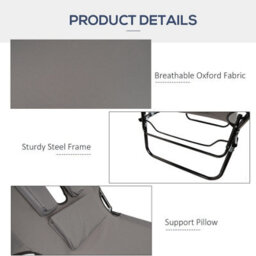 Groundlevel Garden Sun Lounger With Padded Headrest And Face Hole - thumbnail 3