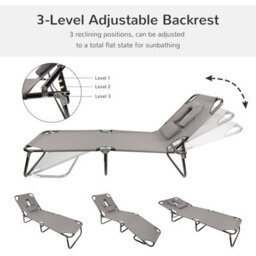 Groundlevel Garden Sun Lounger With Padded Headrest And Face Hole - thumbnail 2