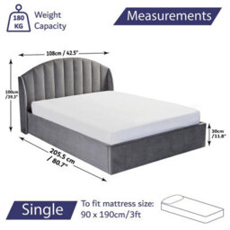 Home Treats Curved Ottoman Bed With Mattress Single Small Double Storage Bed - thumbnail 7