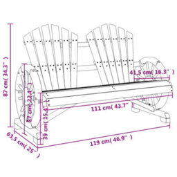 Berkfield Garden Adirondack Chair 2-Seater Solid Wood Fir - thumbnail 9