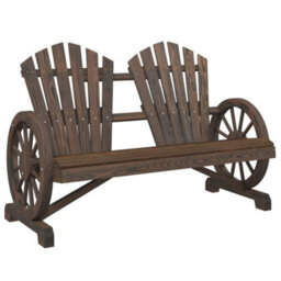 Berkfield Garden Adirondack Chair 2-Seater Solid Wood Fir - thumbnail 2