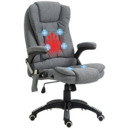 Vinsetto Office Chair With Heating Massage Points, Relaxing Reclining, Grey - thumbnail 2