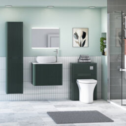 Royal Bathrooms Avenza 600mm Deep Moss Green Wall Hung Bathroom Countertop Vanity Unit 1 Drawer With Milan Basin - thumbnail 4