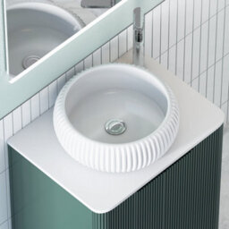 Royal Bathrooms Avenza 600mm Deep Moss Green Wall Hung Bathroom Countertop Vanity Unit 1 Drawer With Milan Basin - thumbnail 7