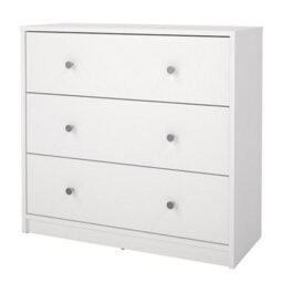 Furniture To Go May Chest Of 3 Drawers In White (W) 72.4 X (H) 68.3 X (D) 30.1Cm - thumbnail 4