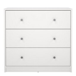 Furniture To Go May Chest Of 3 Drawers In White (W) 72.4 X (H) 68.3 X (D) 30.1Cm - thumbnail 3