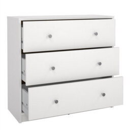 Furniture To Go May Chest Of 3 Drawers In White (W) 72.4 X (H) 68.3 X (D) 30.1Cm - thumbnail 6