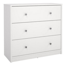 Furniture To Go May Chest Of 3 Drawers In White (W) 72.4 X (H) 68.3 X (D) 30.1Cm - thumbnail 2