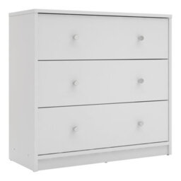 Furniture To Go May Chest Of 3 Drawers In White (W) 72.4 X (H) 68.3 X (D) 30.1Cm - thumbnail 1