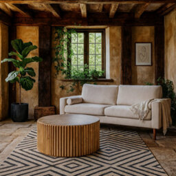 Wyld Haus Arizona Round Mango Wood Coffee Table, 800mm X 460mm - thumbnail 1