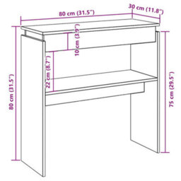 Walplus Console Table Artisan Oak 80X30X80 Cm Engineered Wood - thumbnail 9
