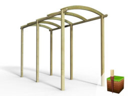 Edecks Contemporary Colonnade Wooden Garden Pergola (W 1800mm X D 4800mm) With Bolt Down Anchors (2.7M) - thumbnail 3
