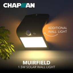 Chapman Muirfield 2X Black 4W Pir Solar Wall Light Ip65 4000K - thumbnail 4
