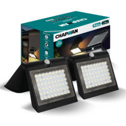 Chapman Muirfield 2X Black 4W Pir Solar Wall Light Ip65 4000K - thumbnail 1