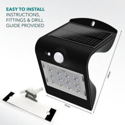 Chapman Muirfield 2X Black 4W Pir Solar Wall Light Ip65 4000K - thumbnail 3