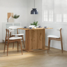 Berkfield Dining Table Artisan Oak 110X60X75 Cm Engineered Wood - thumbnail 3