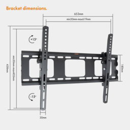 "Vonhaus Tilting Wall Mount For 32-70"" Screens, Tv Bracket W/spirit Level, Flat To Wall Mount, 75Kg Capacity, Max Vesa: 600X400mm" - thumbnail 8