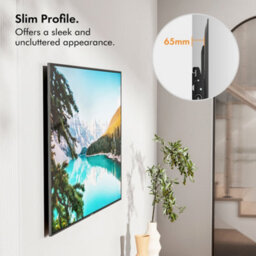"Vonhaus Tilting Wall Mount For 32-70"" Screens, Tv Bracket W/spirit Level, Flat To Wall Mount, 75Kg Capacity, Max Vesa: 600X400mm" - thumbnail 3