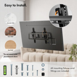"Vonhaus Tilting Wall Mount For 32-70"" Screens, Tv Bracket W/spirit Level, Flat To Wall Mount, 75Kg Capacity, Max Vesa: 600X400mm" - thumbnail 5