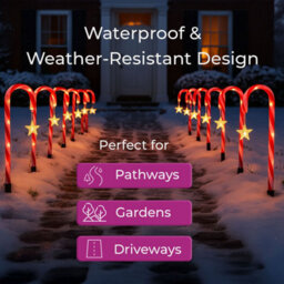 Neo Large 42Cm 12 Piece Set Remote Solar Panel Battery Candy Cane Christmas Lights - thumbnail 8