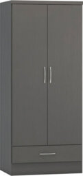 Seconique Nevada 4 Piece Bedroom Furniture Set 3D Effect Grey Finish  Wardrobe Chest  2 Bedside Tables - thumbnail 3