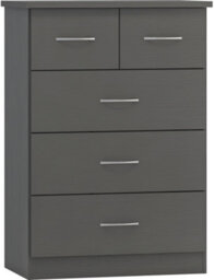 Seconique Nevada 4 Piece Bedroom Furniture Set 3D Effect Grey Finish  Wardrobe Chest  2 Bedside Tables - thumbnail 7