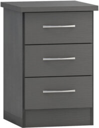 Seconique Nevada 4 Piece Bedroom Furniture Set 3D Effect Grey Finish  Wardrobe Chest  2 Bedside Tables - thumbnail 5