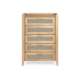 Julian Bowen Sydney Rattan Effect Print 5 Drawer Chest - Oak Effect - thumbnail 5