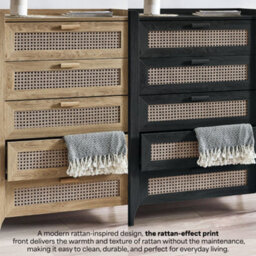 Julian Bowen Sydney Rattan Effect Print 5 Drawer Chest - Oak Effect - thumbnail 6