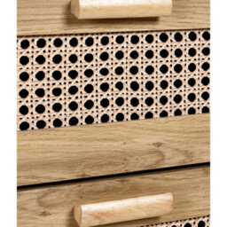 Julian Bowen Sydney Rattan Effect Print 5 Drawer Chest - Oak Effect - thumbnail 9