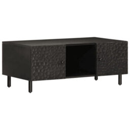 Berkfield Coffee Table Black 100X54X40 Cm Solid Wood Mango - thumbnail 2