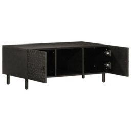 Berkfield Coffee Table Black 100X54X40 Cm Solid Wood Mango - thumbnail 4