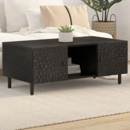 Berkfield Coffee Table Black 100X54X40 Cm Solid Wood Mango - thumbnail 1