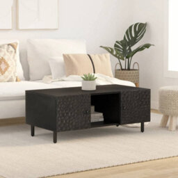 Berkfield Coffee Table Black 100X54X40 Cm Solid Wood Mango - thumbnail 3