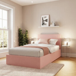 Gfw End Lift Ottoman Bed 90Cm Velvet Blush Pink Single - thumbnail 2